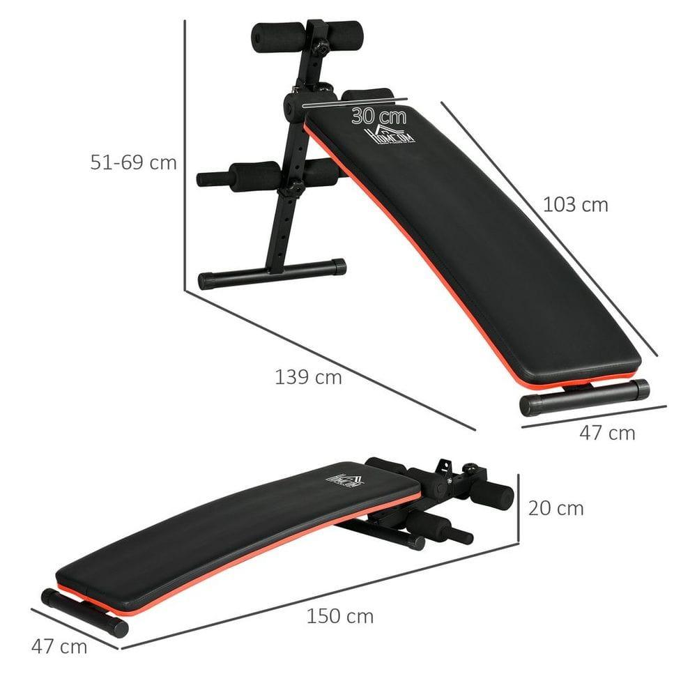 Adjustable Foldable Sit Up Bench for Core Workout Training – Home Gym ...