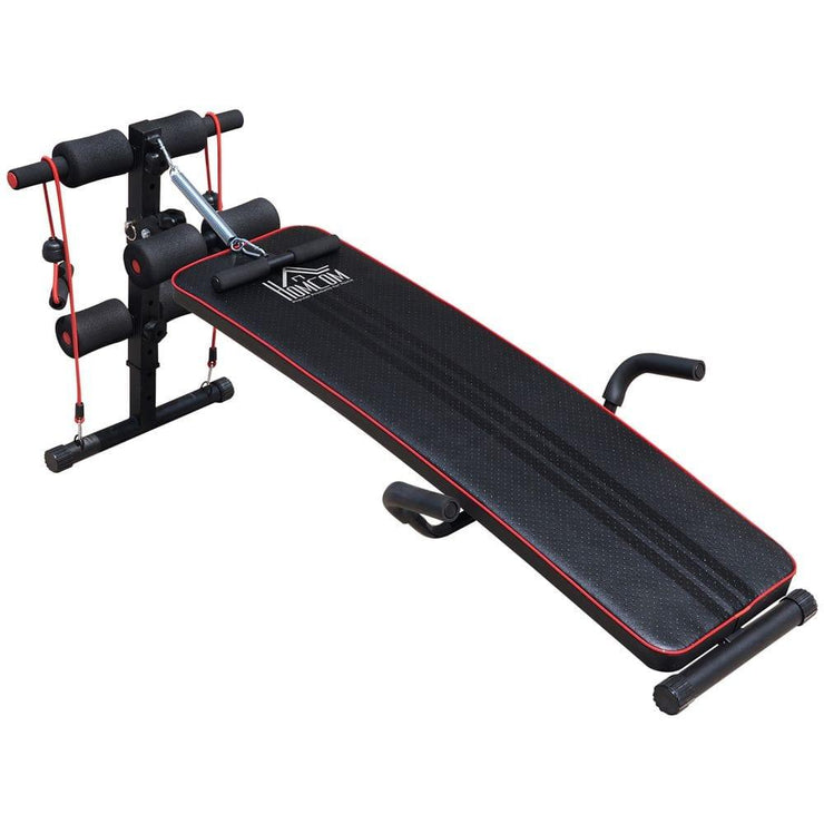 Adjustable Sit-Up Bench with Thigh Support – Core AB Workout for Home Gym, Black - UK Home Gym Equipment 