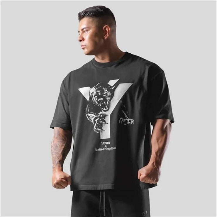 LYFT Tiger Vintage Cotton T-Shirt - UK Home Gym Equipment 