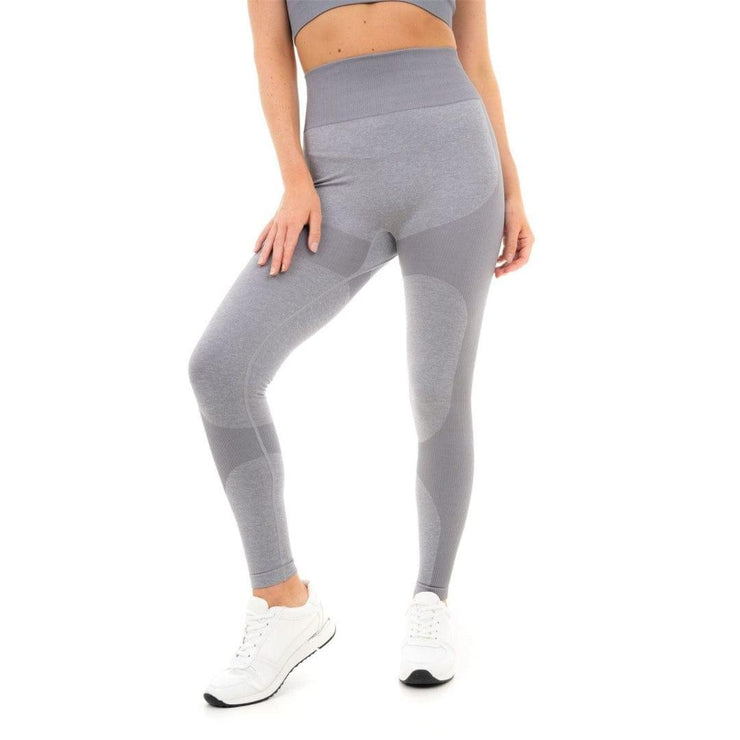 MARL WITH RIB SEAMLESS LEGGINGS GREY MARL - UK Home Gym Equipment 