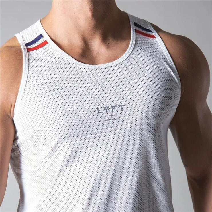 Mesh Breathable Striped Tank Tops - UK Home Gym Equipment 