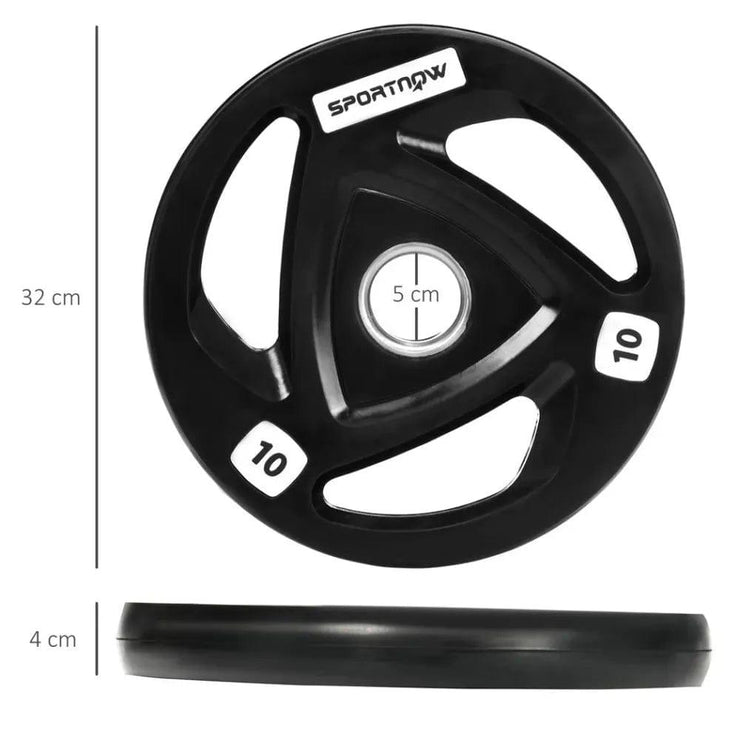 PowerLift Tri-Grip Olympic Weight Plates, 2 x 10kg Set - UK Home Gym Equipment 