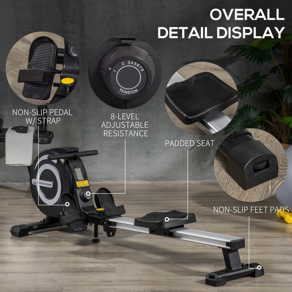 Uprise Rowing Machine Ultimate Rowing Machine: Adjustable Magnetic Resistance, LCD Monitor ...